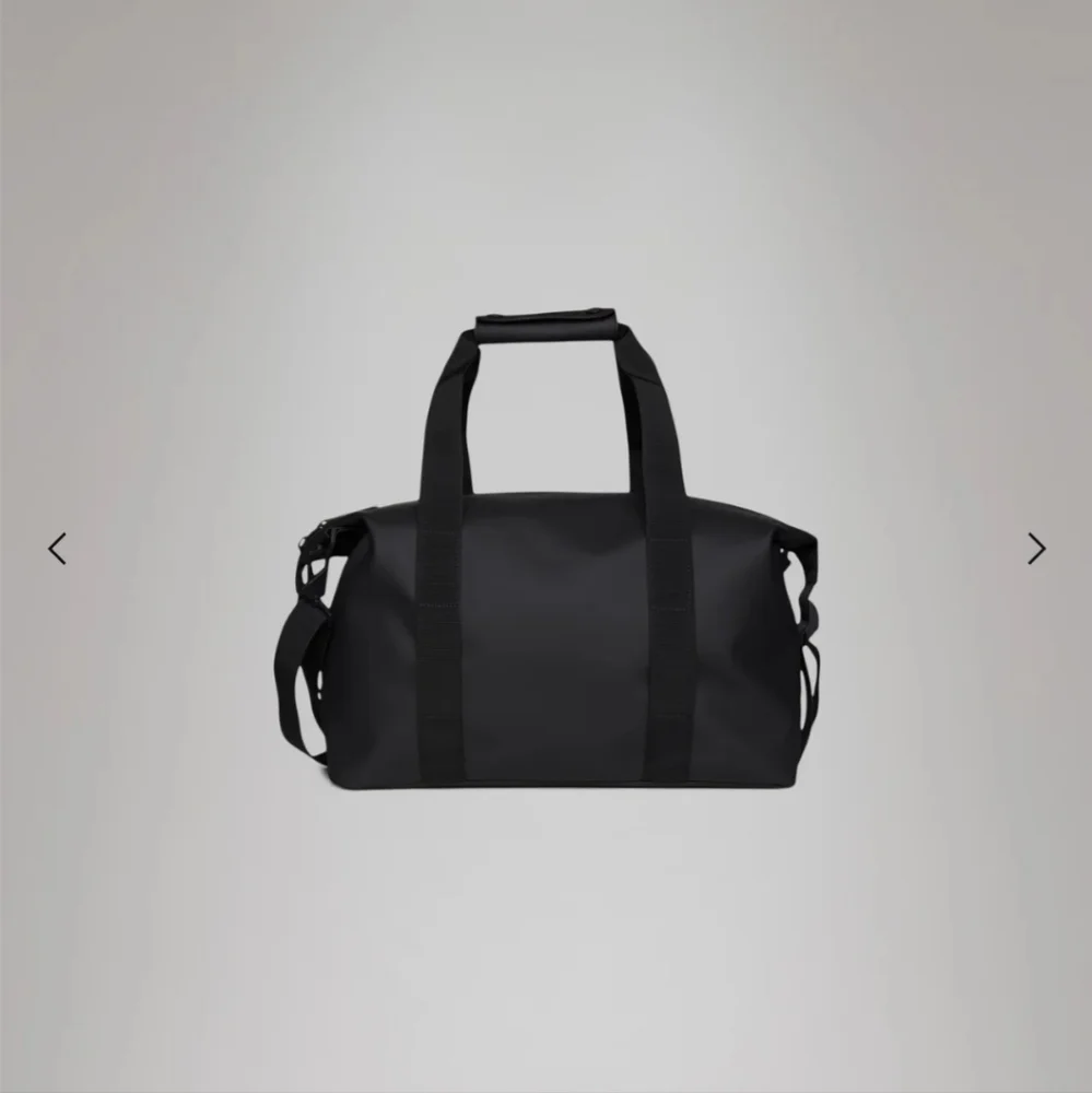 Rains Hilo Black Small Weekender Bag, No long strap